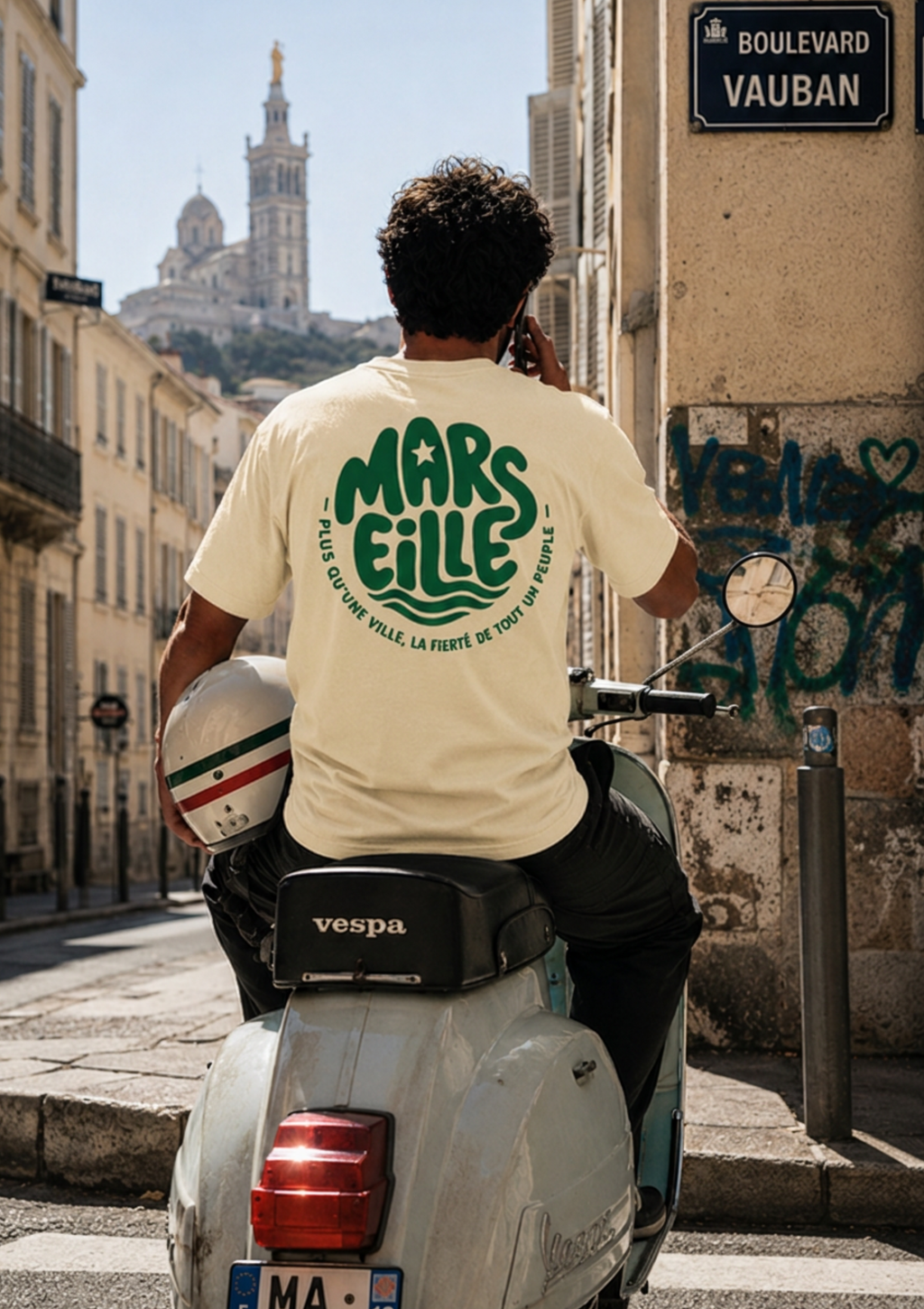 T-shirt « Summer » marseille vanilla green