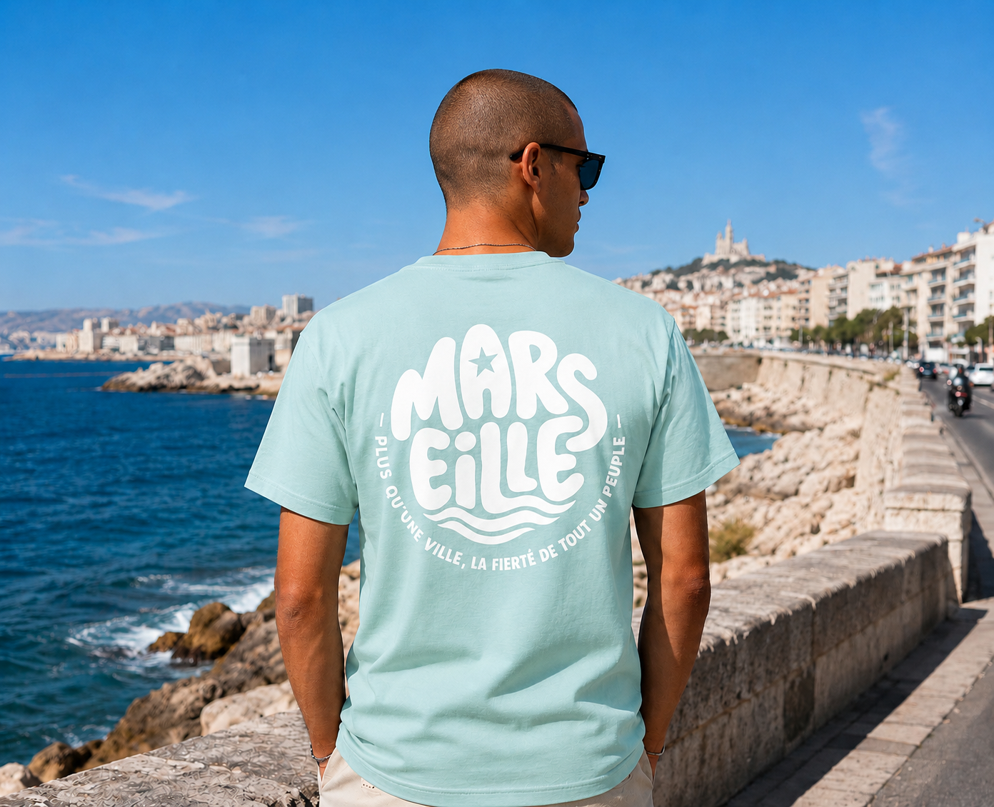 T-shirt numéroté « Summer » marseille Ocean Mint
