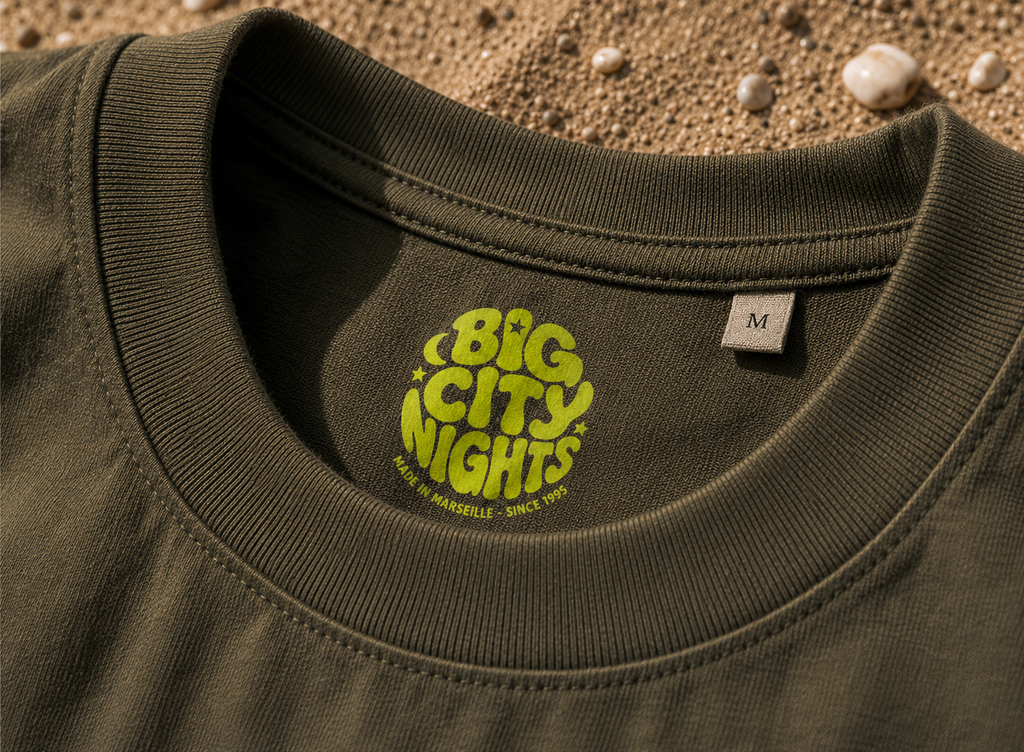T-shirt numéroté  « Summer » marseille kaki et neon