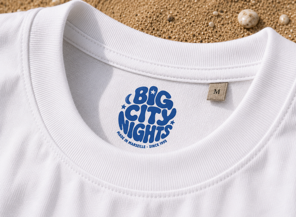 T-shirt Marseille numéroté « Summer » blanc et bleu