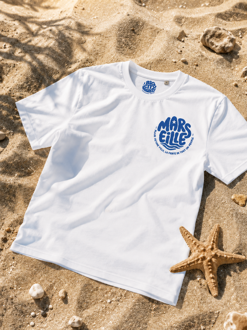 T-shirt Marseille numéroté « Summer » blanc et bleu