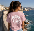 T-shirt « Summer » marseille rose et blanc