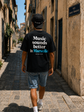 T-shirt "Stardust" marseille noir bleu et blanc