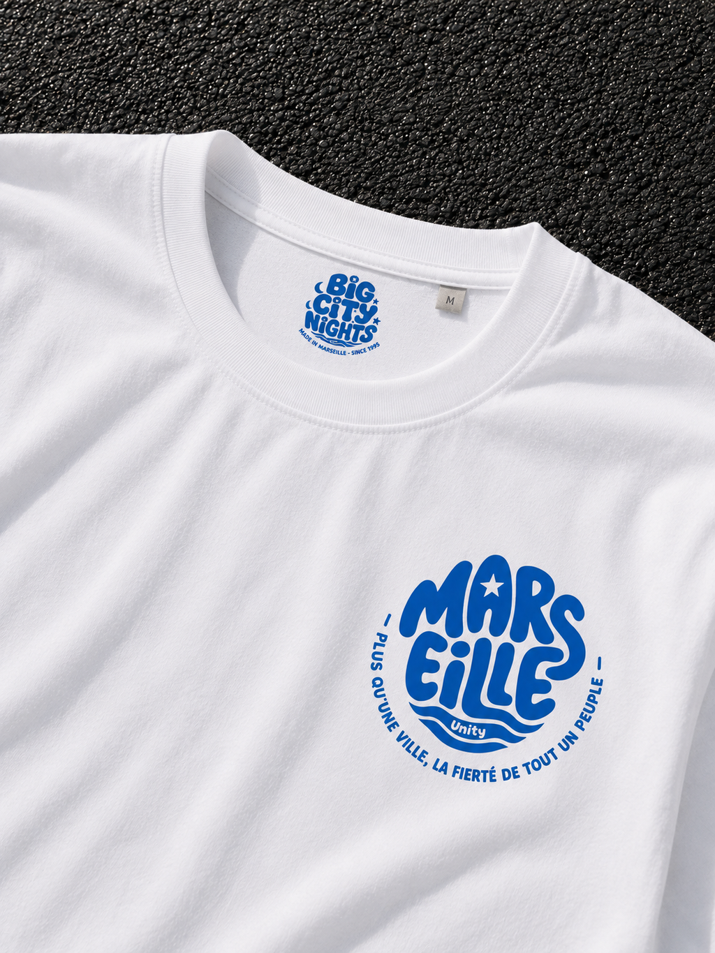 T-shirt Marseille « Unity » bleu et blanc