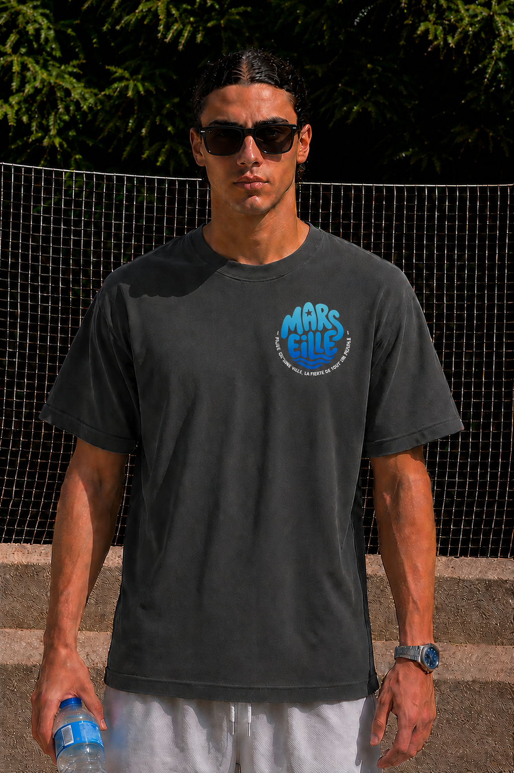 T-shirt Marseille « Summer » Grey Aqua