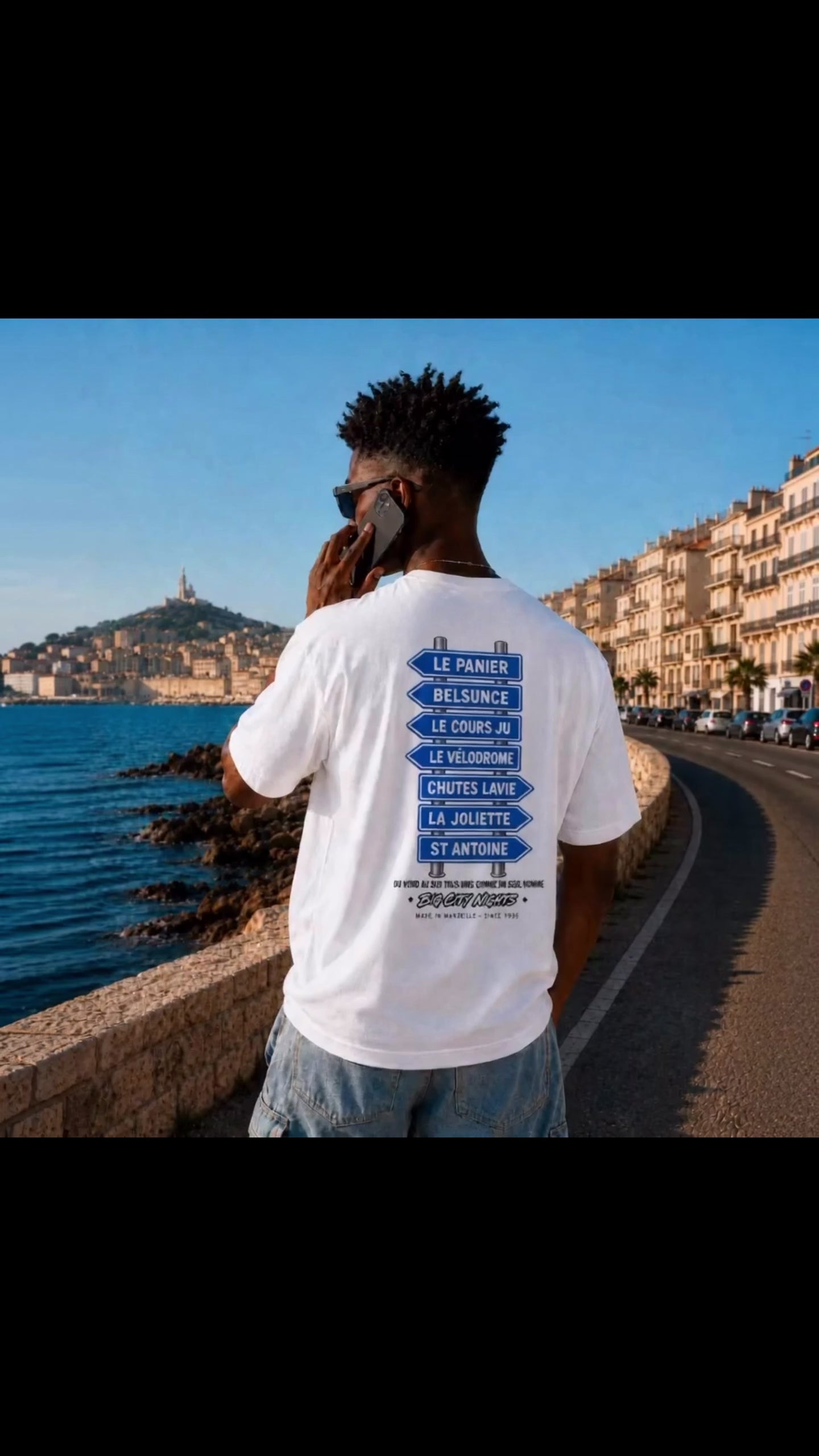 T-shirt Marseille « Unity » bleu et blanc